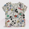 Baby Round Neck T-Shirt With Short Pant Set , Fashion Mickey Print, White Cream
