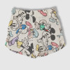 Baby Round Neck T-Shirt With Short Pant Set , Fashion Mickey Print, White Cream