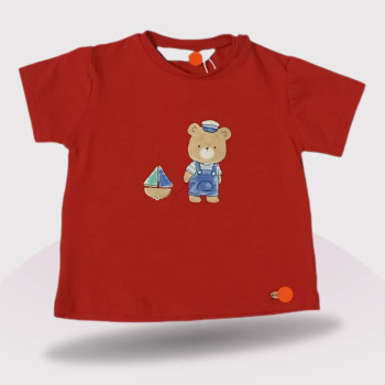 Baby Round Neck T-Shirt , Fashion Print, Red