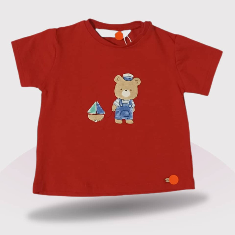 Baby Round Neck T-Shirt , Fashion Print, Red