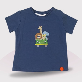 Baby Round Neck T-Shirt , Fashion Print, Blue