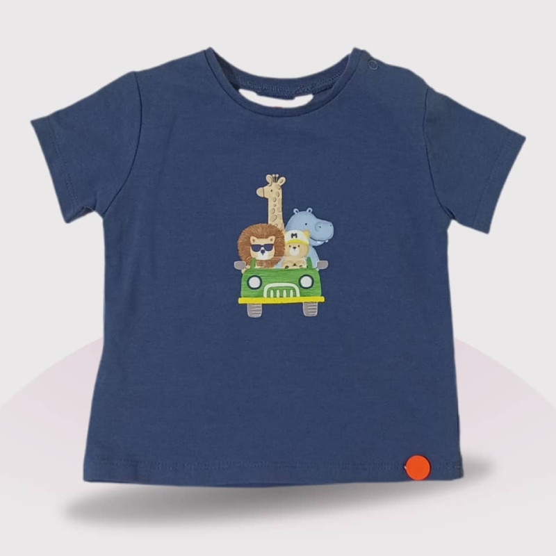 Baby Round Neck T-Shirt , Fashion Print, Blue