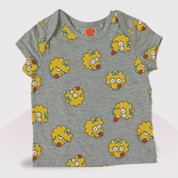 Baby Round Neck T-Shirt  With Short Pant Set, Fashion Print, Grey Colour