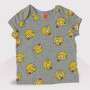 Baby Round Neck T-Shirt  With Short Pant Set, Fashion Print, Grey Colour