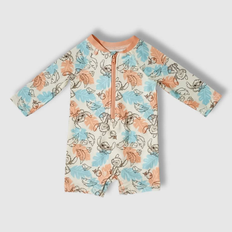 Baby Swimwear, Long Sleeve, Fashion Stitch Print
