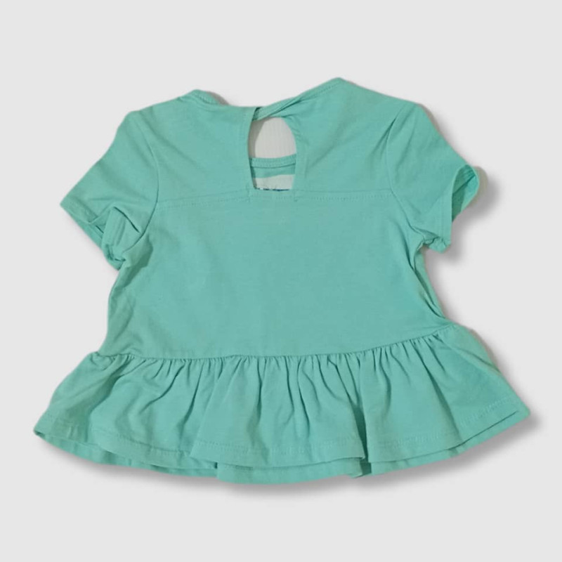 Baby Short Sleeve Shirt Dress and Legging Set, Fashion Flower Print, Light Green