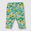 Baby Short Sleeve Shirt Dress and Legging Set, Fashion Flower Print, Light Green