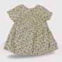 Baby Sleeve Mini Dress, Fashion Floral Print, Cream
