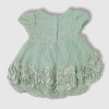 Baby Ruffle Tulle Sleeve Mini Dress, Fashion Flower Light Green