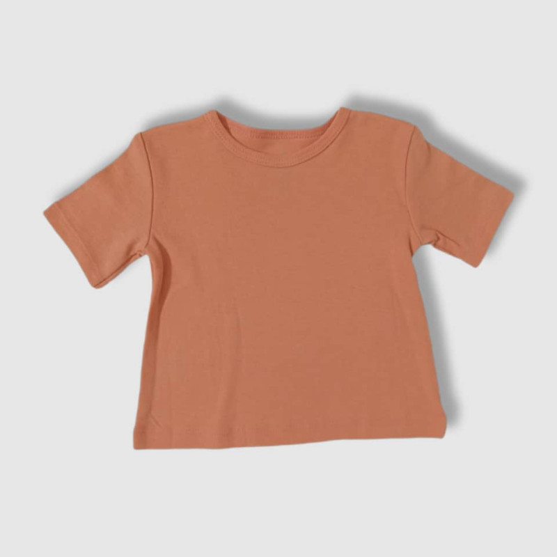 Baby Jumpsuit Sleeveless Hoodie With Round Neck T-Shirt, Fashion Cartoon Print, Peach Colour