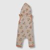 Baby Jumpsuit Sleeveless Hoodie With Round Neck T-Shirt, Fashion Cartoon Print, Peach Colour