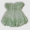 Baby Ruffle Tulle Sleeve Mini Dress, Fashion Flower Light Green