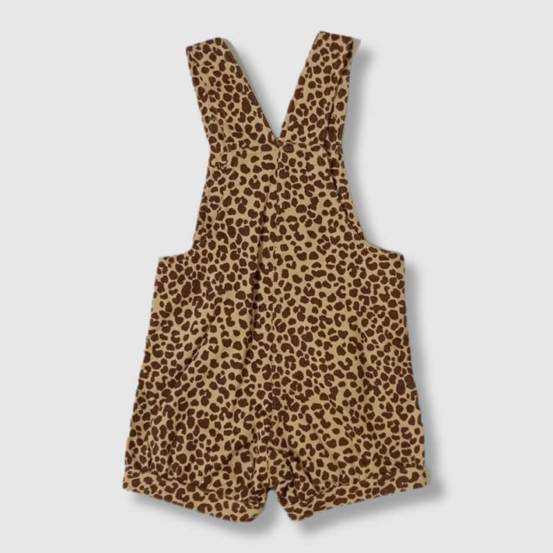 Baby Overalls/Dungarees Set,Fashion Cat Embroidery, Brown