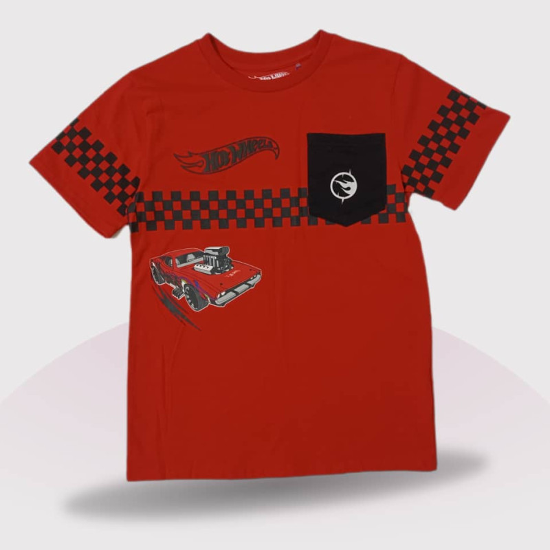 Round Neck T-Shirt , Fashion Hotwheels, Red