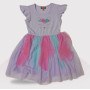 Ruffle Tulle Sleeve Dress Up Tutu Dress, Fashion Print, Purple & Pink Colour