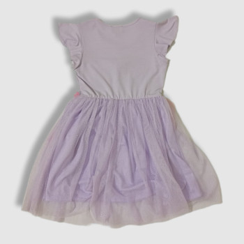 Ruffle Tulle Sleeve Dress Up Tutu Dress, Fashion Print, Purple & Pink Colour